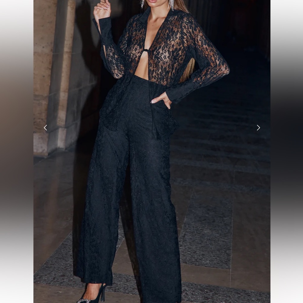 LACE SHIRT AND PANTS SET
